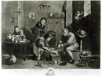 De plattelandschirurg, gegraveerd door Thomas Major (1714-99) 1747